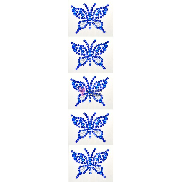 Strasuri din acril pentru make-up, par sau corp cu adeziv SGS024EE Color de 3-8mm cu Cristale Albastre